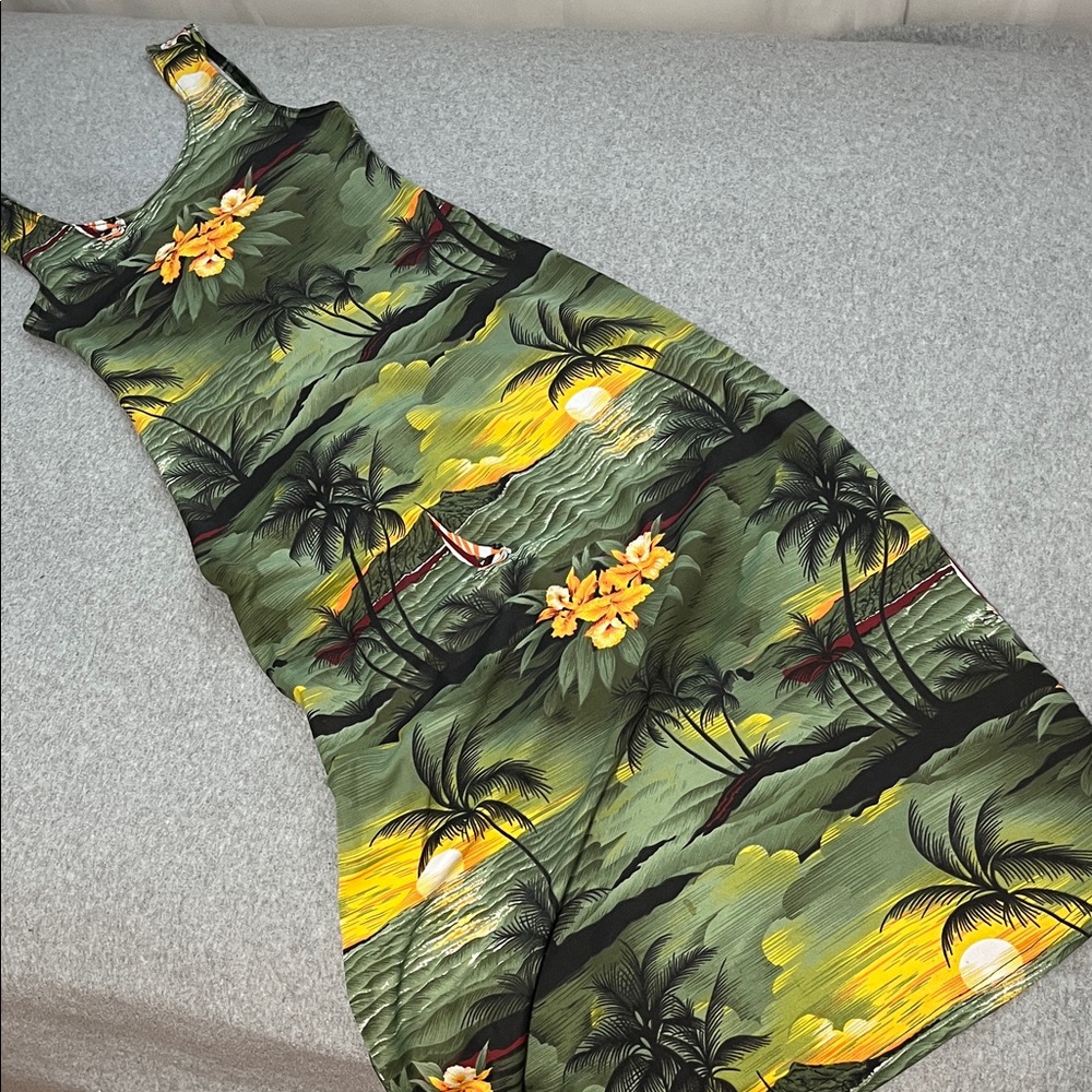 Tropical Green Floral Sundress
